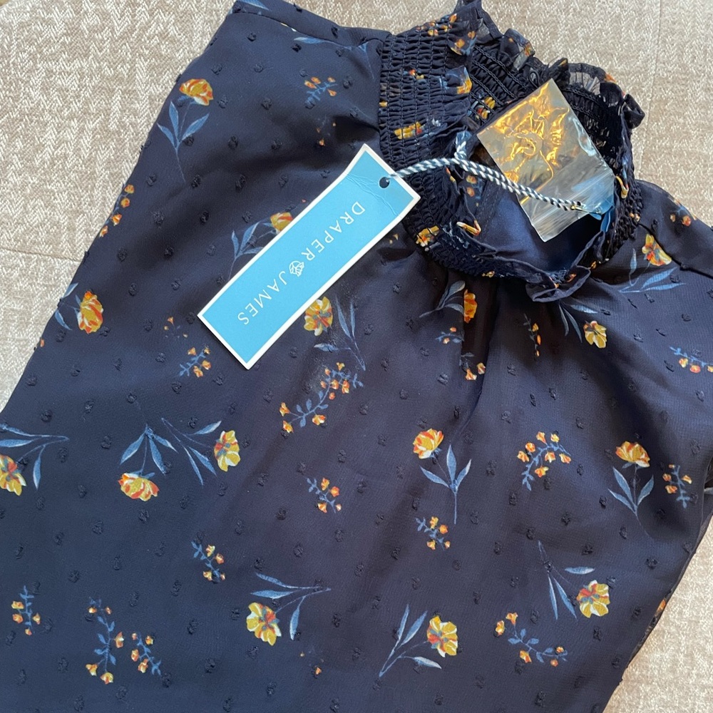 NWT Draper James Floral Swiss Dot Smocked Dress